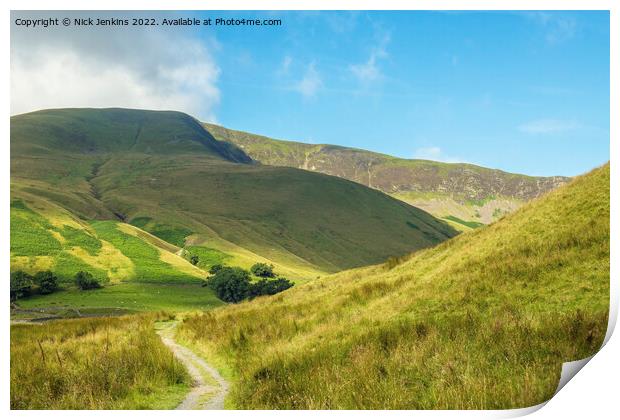 Cautley Crags and Round to Cautley Spout Print by Nick Jenkins