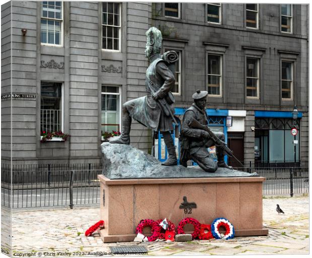 Gordon Highlanders memorial statue, Aberdeen Canvas Print by Chris Yaxley