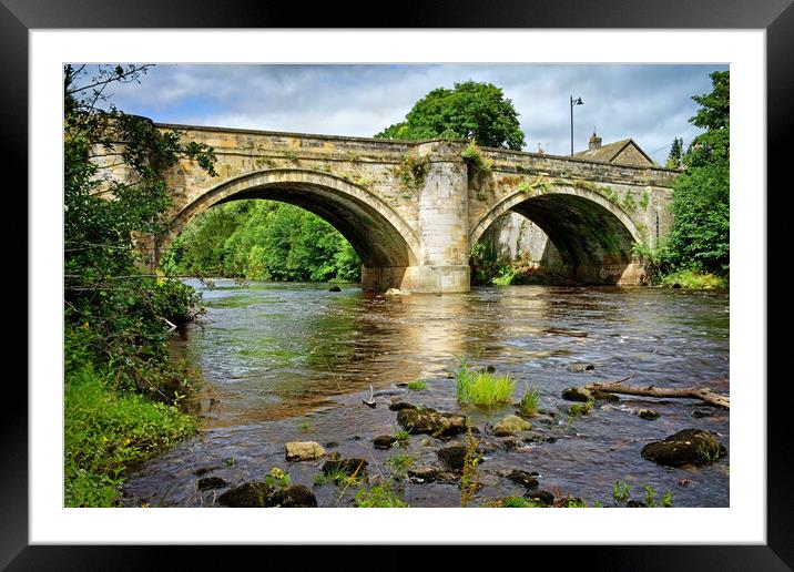 The Green Bridge and River Swale, Richmond Framed Mounted Print by Darren Galpin