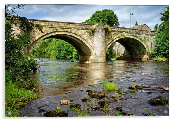 The Green Bridge and River Swale, Richmond Acrylic by Darren Galpin