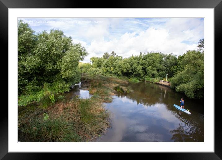 Paddle Boarder River Stour Framed Mounted Print by Derek Daniel