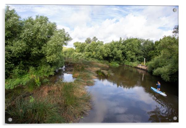 Paddle Boarder River Stour Acrylic by Derek Daniel