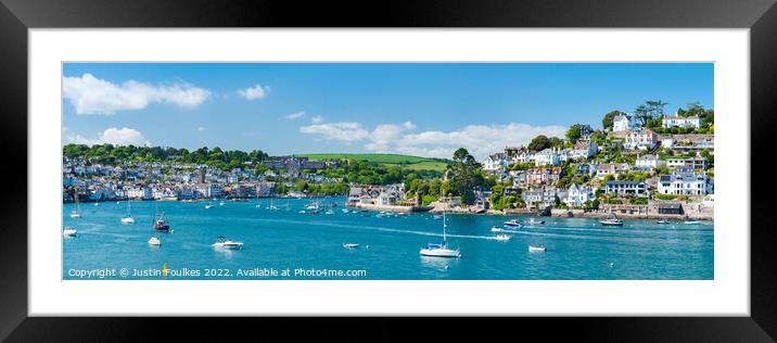 Panoramic view of Dartmouth and Kingswear, Devon Framed Mounted Print by Justin Foulkes