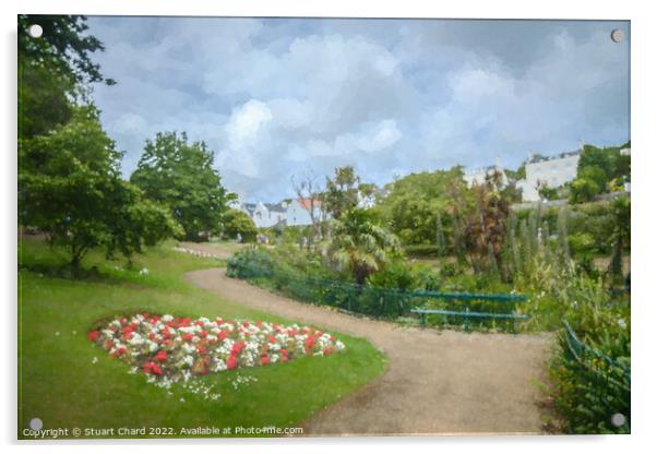 Candie Gardens Guernsey Acrylic by Stuart Chard
