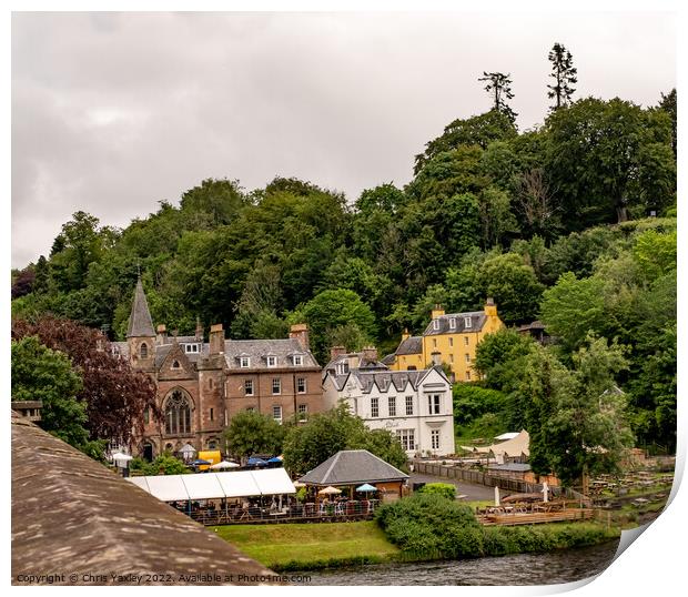 The town of Dunkeld, Perthshire Print by Chris Yaxley