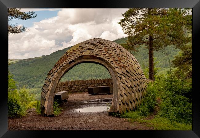 Pine Cone lookout point in Dunkeld, Perthshire Framed Print by Chris Yaxley