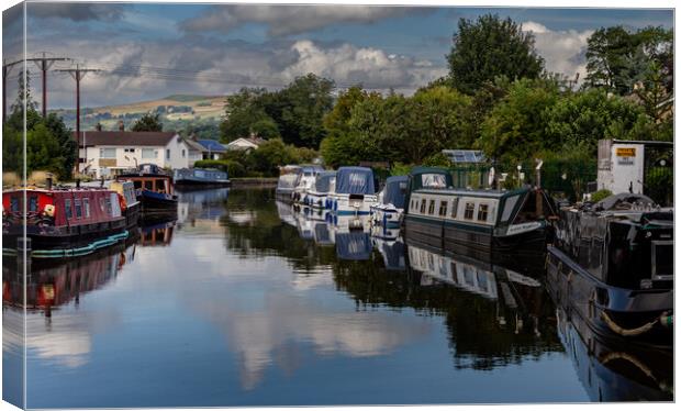 Tranquility on the Leeds Liverpool Canal in Bingle Canvas Print by Ros Crosland