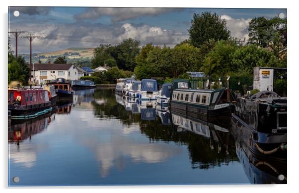 Tranquility on the Leeds Liverpool Canal in Bingle Acrylic by Ros Crosland
