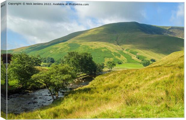 River Rawthey Howgill Fells in Summer  Canvas Print by Nick Jenkins