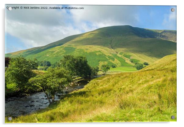 River Rawthey Howgill Fells in Summer  Acrylic by Nick Jenkins