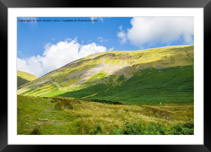 Yarlside Howgill Fells Cumbria in Summer Framed Mounted Print by Nick Jenkins