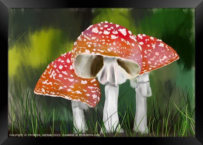 Fly Agaric Toadstools Painting Framed Print by Christine Kerioak