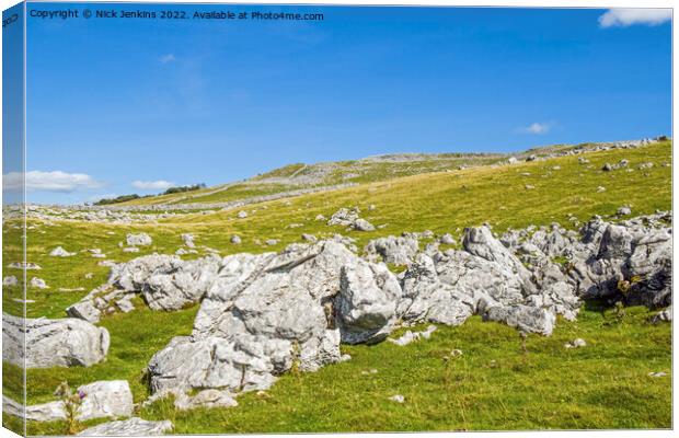 Clouds and Limestone Rock on side road to Uldale   Canvas Print by Nick Jenkins