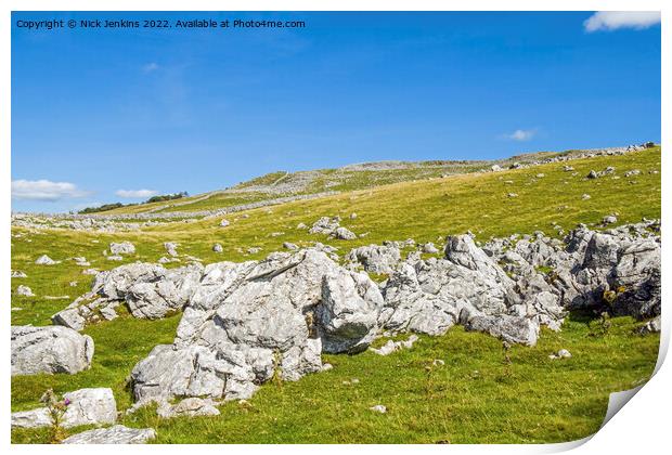 Clouds and Limestone Rock on side road to Uldale   Print by Nick Jenkins