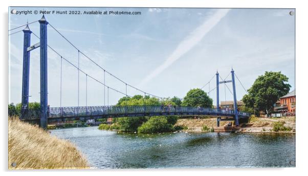 Footbridge Over The River Exe Acrylic by Peter F Hunt