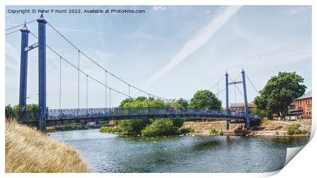 Footbridge Over The River Exe Print by Peter F Hunt
