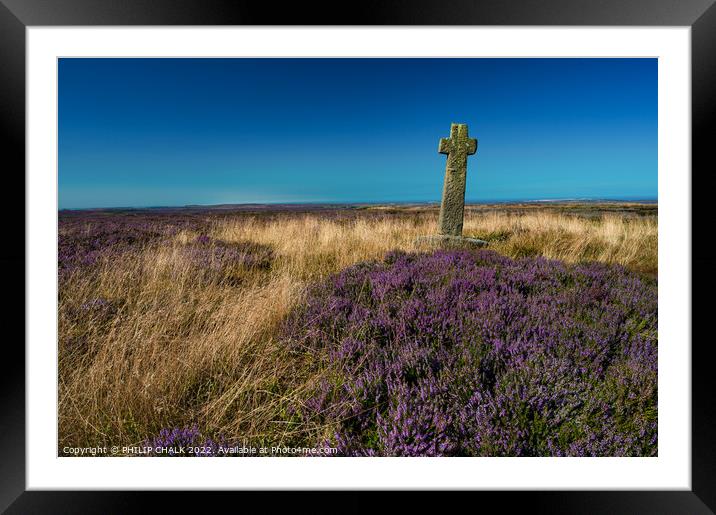 Ralph's cross on the north York moors 757 Framed Mounted Print by PHILIP CHALK