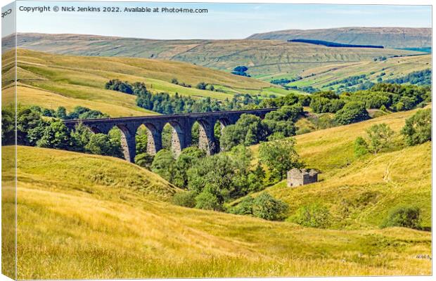Dent Railway Viaduct Upper Dentdale  Canvas Print by Nick Jenkins