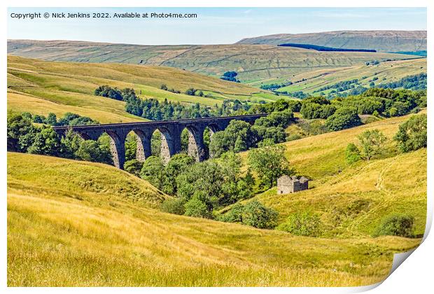 Dent Railway Viaduct Upper Dentdale  Print by Nick Jenkins