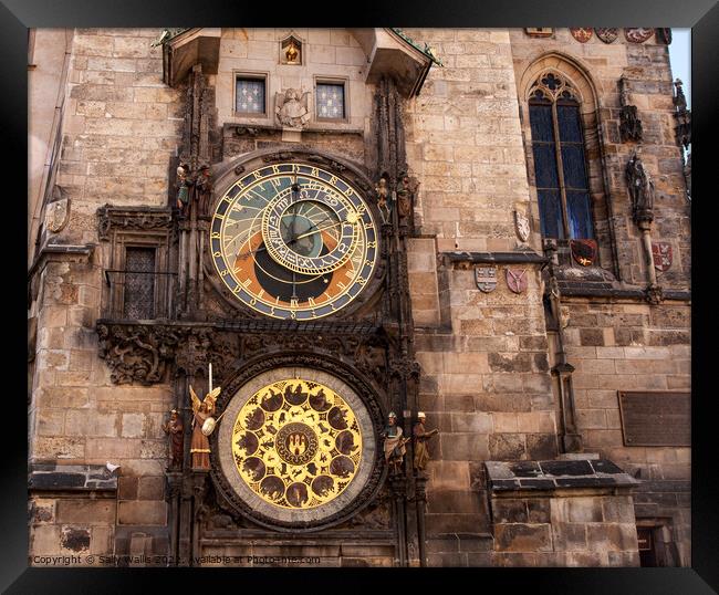 Prague Astrological Clock Framed Print by Sally Wallis