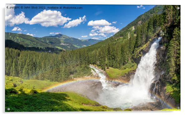 The Krimml Waterfalls in Austria Acrylic by John Stuij
