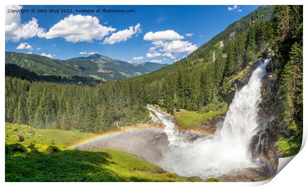 The Krimml Waterfalls in Austria Print by John Stuij