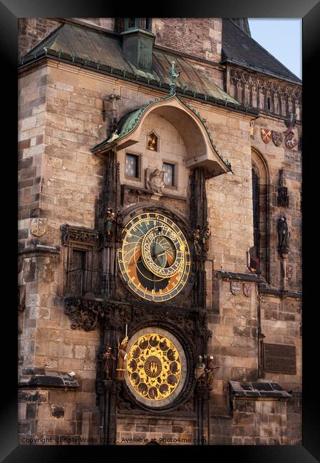 Prague Old Town Clock Framed Print by Sally Wallis