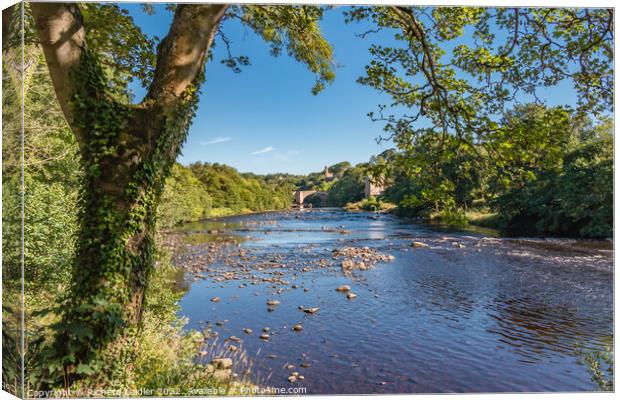 Summer Morning on the Tees at Barnard Castle, Teesdale Canvas Print by Richard Laidler