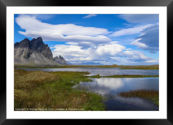 Spectacular UFO clouds in the sky over Iceland - Altocumulus Len Framed Mounted Print by Michael Piepgras