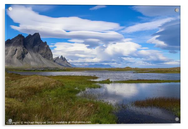 Spectacular UFO clouds in the sky over Iceland - Altocumulus Len Acrylic by Michael Piepgras