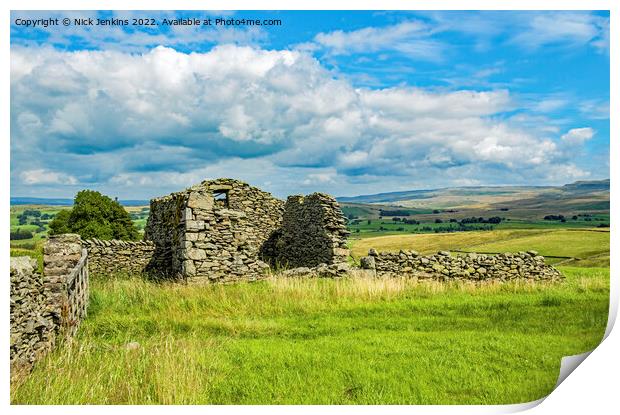 Derelict Old Barn in Artle Garth Cumbria Print by Nick Jenkins