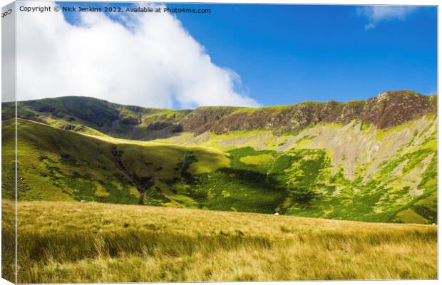 Cautley Crags in the Howgill Fells  Canvas Print by Nick Jenkins