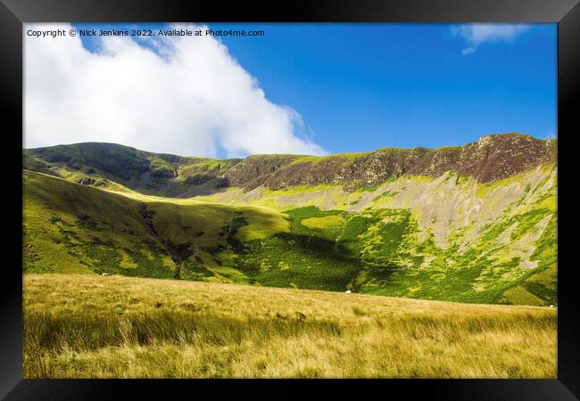 Cautley Crags in the Howgill Fells  Framed Print by Nick Jenkins