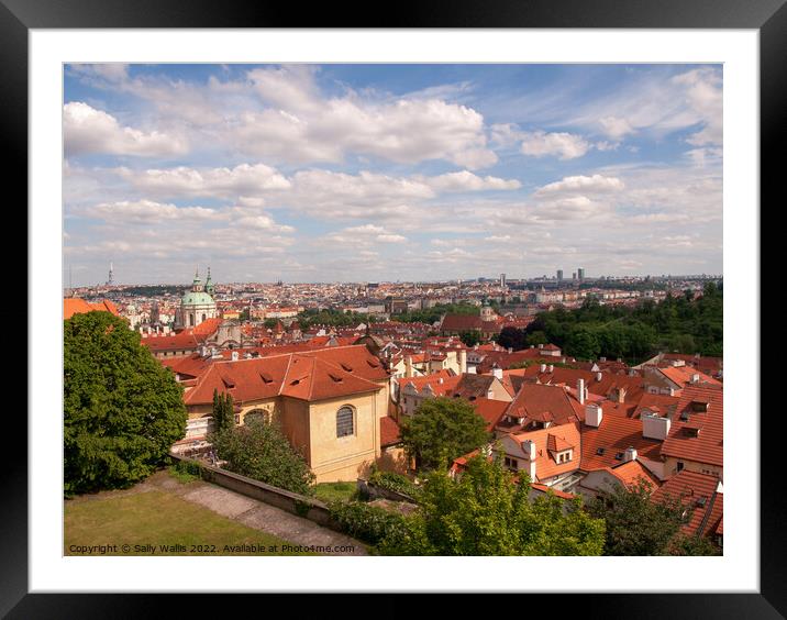Across Prague from Castle Framed Mounted Print by Sally Wallis