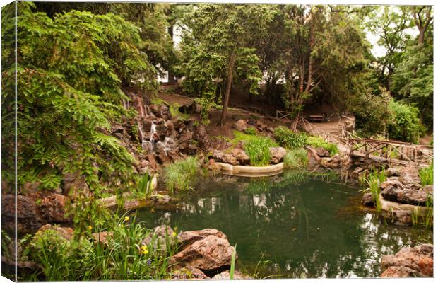 Small Pond in Municpal park Canvas Print by Sally Wallis