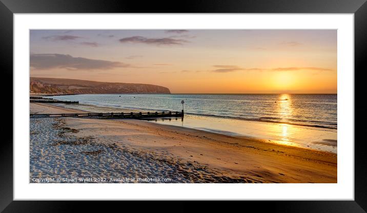 Swanage Beach Sunrise Framed Mounted Print by Stuart Wyatt