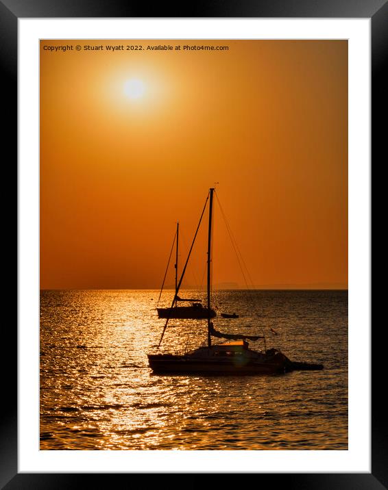 Swanage Bay Sun Framed Mounted Print by Stuart Wyatt