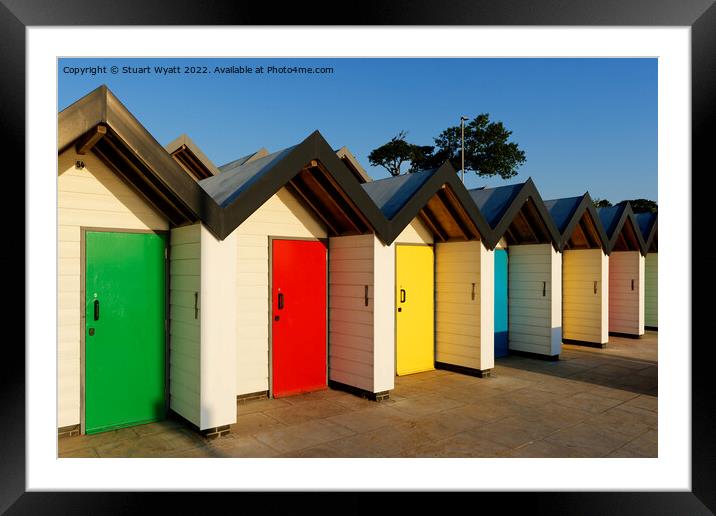 Swanage Beach Huts Framed Mounted Print by Stuart Wyatt