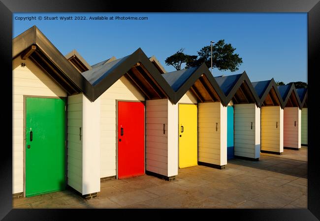 Swanage Beach Huts Framed Print by Stuart Wyatt