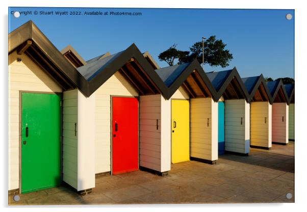 Swanage Beach Huts Acrylic by Stuart Wyatt