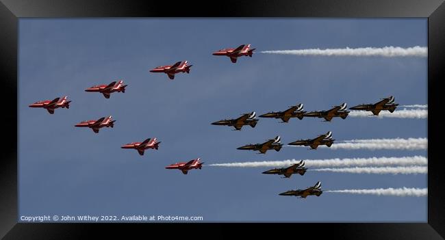 Red Arrows & Black Eagles Framed Print by John Withey