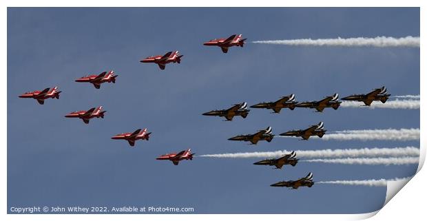 Red Arrows & Black Eagles Print by John Withey