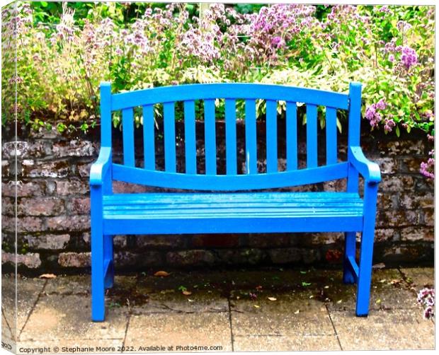 Blue bench  Canvas Print by Stephanie Moore