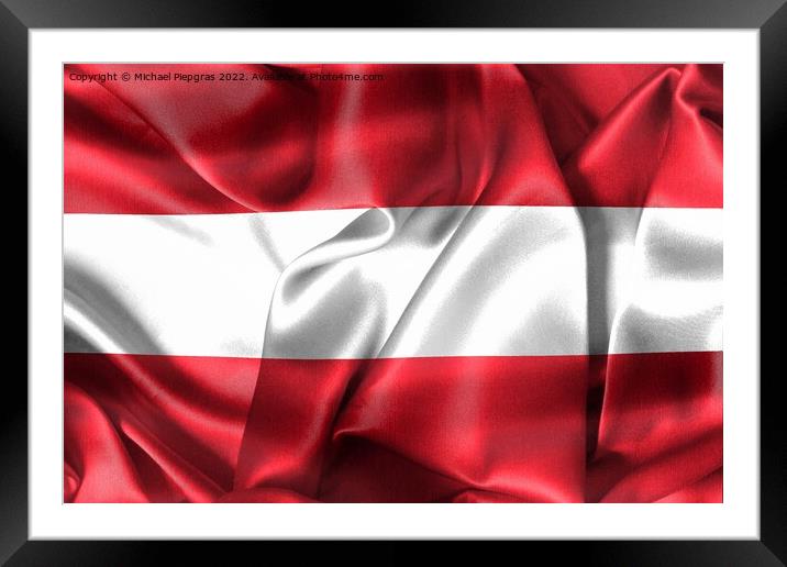 Austria flag - realistic waving fabric flag Framed Mounted Print by Michael Piepgras