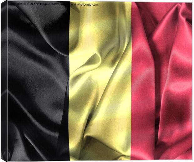 Belgium flag - realistic waving fabric flag Canvas Print by Michael Piepgras