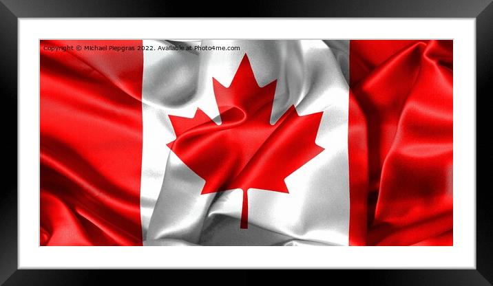 Canada flag - realistic waving fabric flag Framed Mounted Print by Michael Piepgras