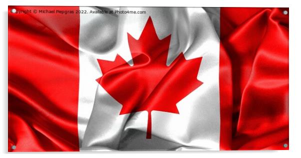 Canada flag - realistic waving fabric flag Acrylic by Michael Piepgras