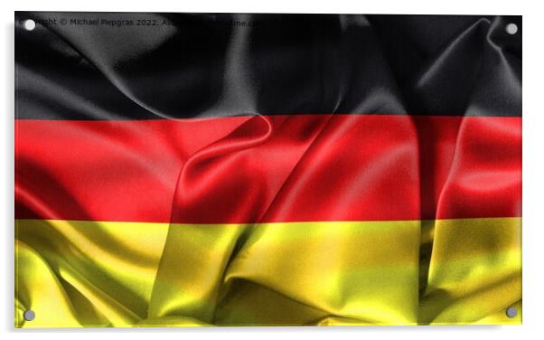 Germany flag - realistic waving fabric flag Acrylic by Michael Piepgras