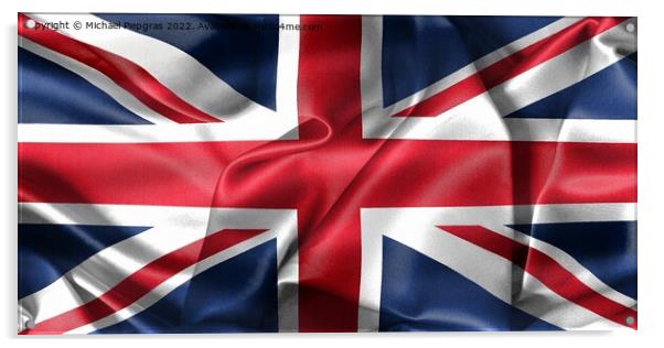 United Kingdom flag - realistic waving fabric flag Acrylic by Michael Piepgras