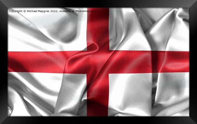 England flag - realistic waving fabric flag Framed Print by Michael Piepgras